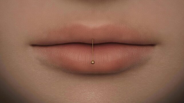   A clear photo of someone's nose with a nose ring pierced through the middle