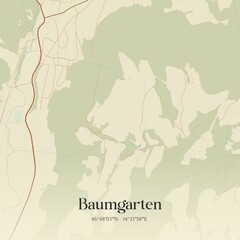 Obraz premium Vintage map of Baumgarten, Austria.