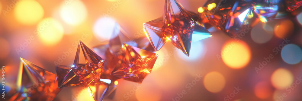 Poster bright crystal flares reflect an intense rainbow spectrum with sharp defined edges and vivid colors