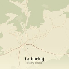 Fototapeta premium Vintage map of Guttaring, Austria.