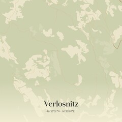 Vintage map of Verlosnitz, Austria.