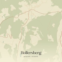 Vintage map of Hollersberg, Austria.