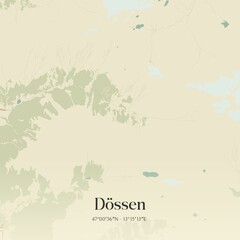 Vintage map of Dössen, Austria.