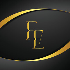 FE luxury letter logo. Initial Letter Design Vector Luxury Colors