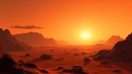 Naklejka premium sunset in the mountains