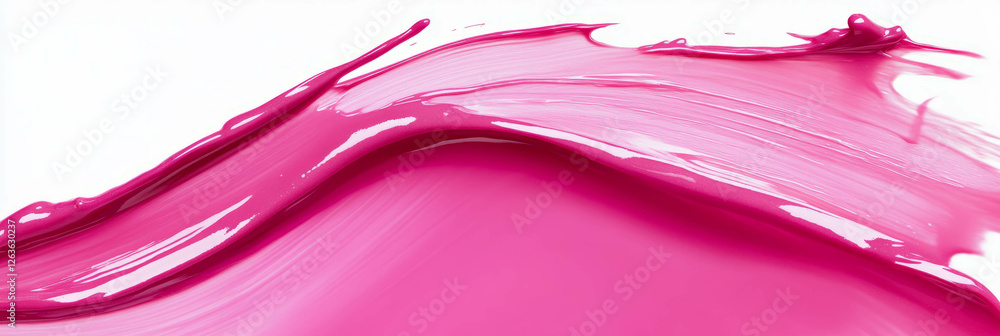 Poster bright pink liquid gel flows with high gloss and smooth texture in mesmerizing patterns