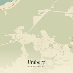 Fototapeta premium Vintage map of Umberg, Austria.