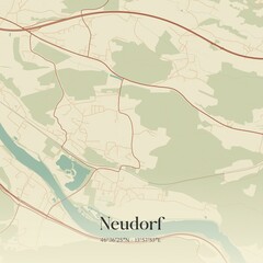 Vintage map of Neudorf, Austria.