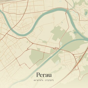 Vintage map of Perau, Austria.