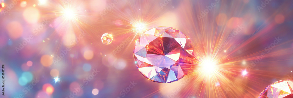 Aufkleber circular crystal flares with smooth edges and vibrant gradient transitions in soft light
