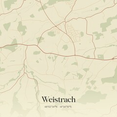 Vintage map of Weistrach, Austria.