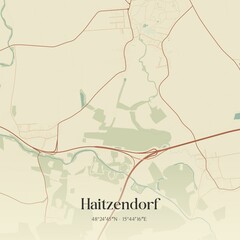 Vintage map of Haitzendorf, Austria.
