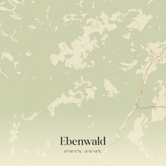 Vintage map of Ebenwald, Austria.