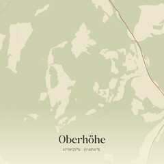 Vintage map of Oberhöhe, Austria.