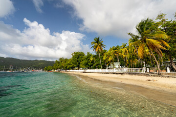 Bequia, Saint Vincent, Port Elizabeth - 31 Januari 2024 - The tropical landscape of Port Elizabeth...