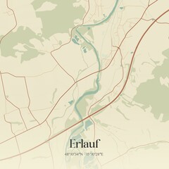 Vintage map of Erlauf, Austria.