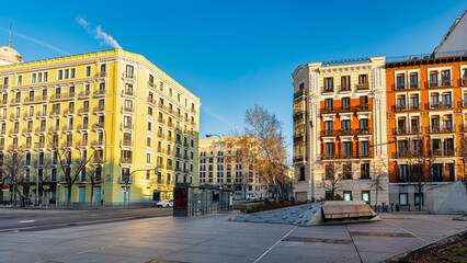 Plaza de Felipe II in the monumental city of Madrid, Salamanca district, Spain.