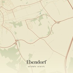 Vintage map of Ebendorf, Austria.
