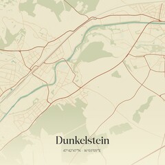 Vintage map of Dunkelstein, Austria.