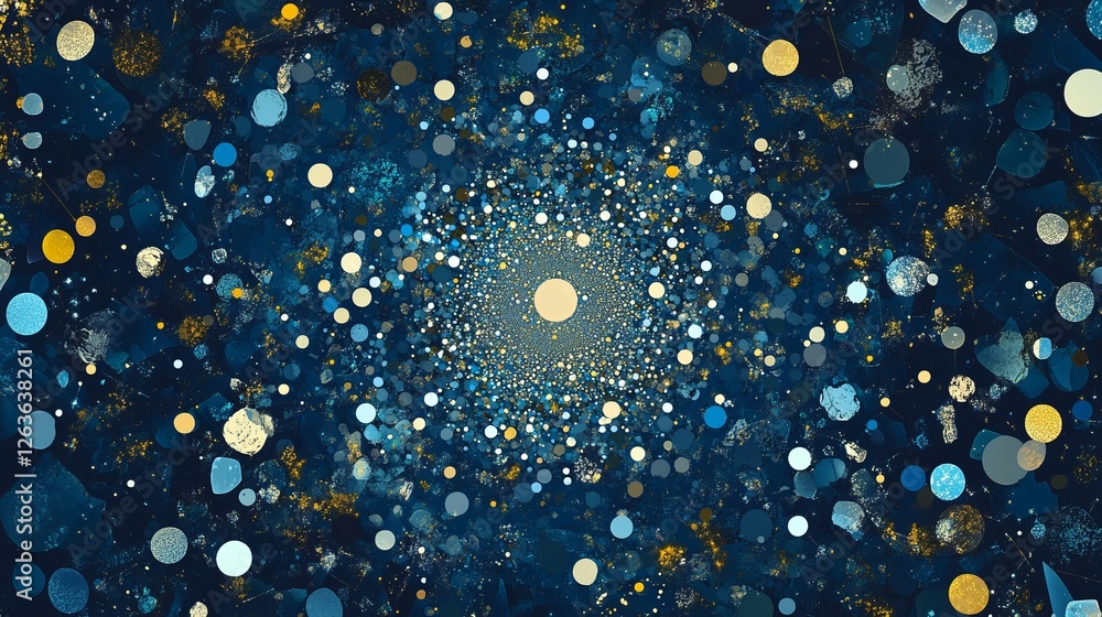 Aufkleber a vector abstract blue background featuring a frame of geometric shapes and a circular ornament. the