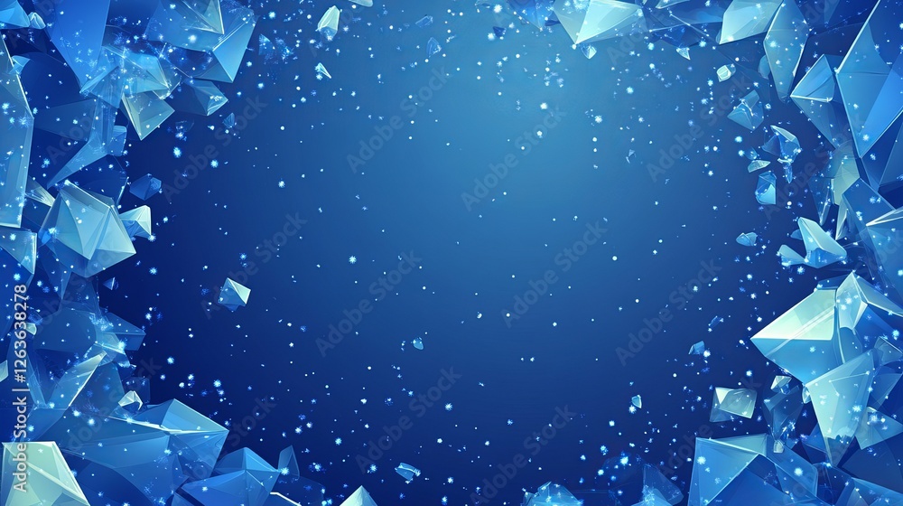 Aufkleber a vector abstract blue background featuring a frame of geometric shapes and a circular ornament. the