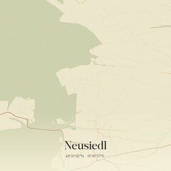 Fototapeta premium Vintage map of Neusiedl, Austria.