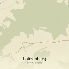 Fototapeta premium Vintage map of Loitzenberg, Austria.