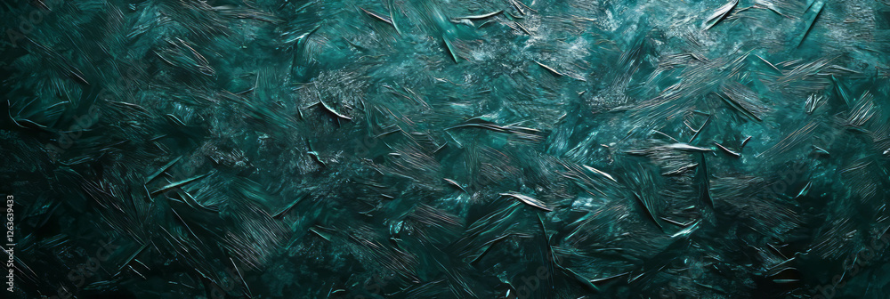 Poster dark green rough grass with coarse blades and deep shadows creating an uneven texture