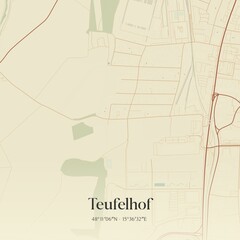 Vintage Map Teufelhof Austria