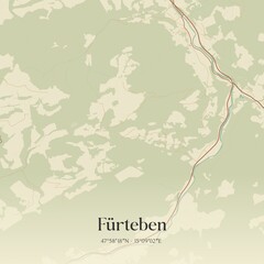 Fototapeta premium Vintage map of Fürteben, Austria.