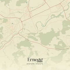 Vintage map of Ernegg, Austria.