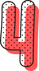 Number 4 with overlapping effect