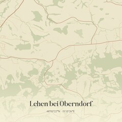 Vintage map of Lehen bei Oberndorf, Austria.