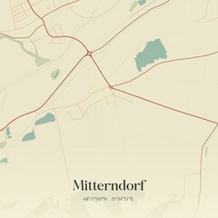 Obraz premium Vintage map of Mitterndorf, Austria.