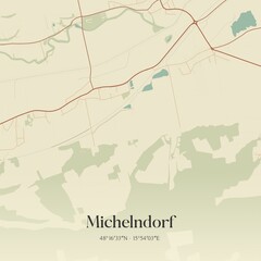 Vintage map of Michelndorf, Austria.
