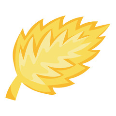 original icon of a round yellow leaf from a hardwood tree with various shadows, for various designs or patterns