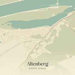 Vintage map of Altenberg, Austria.