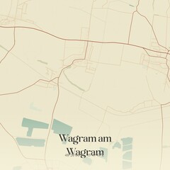 Vintage map of Wagram am Wagram, Austria.