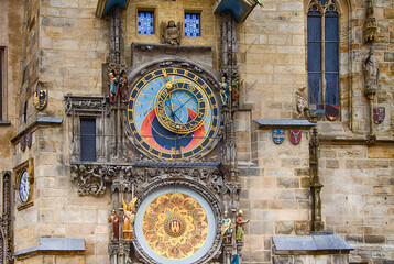 Prague Astronomical Clock, or Prague Orloj , medieval astronomical clock located in Prague, Czech Republic.