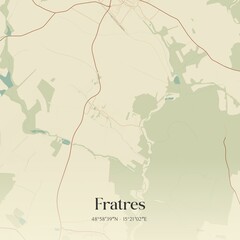 Fototapeta premium Vintage map of Fratres, Austria.