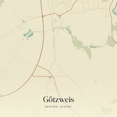 Vintage map of Götzweis, Austria.