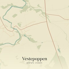 Vintage map of Vestepoppen, Austria.