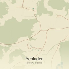 Obraz premium Vintage map of Schlader, Austria.