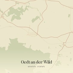 Vintage map of Oedt an der Wild, Austria.