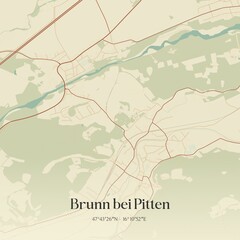 Vintage map of Brunn bei Pitten, Austria.