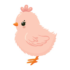 Vector illustration of cute easter chick hatching from egg. Suitable for easter decorations, greeting cards and holiday-themed designs. Isolated on white background.