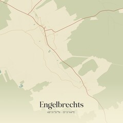 Fototapeta premium Vintage map of Engelbrechts, Austria.