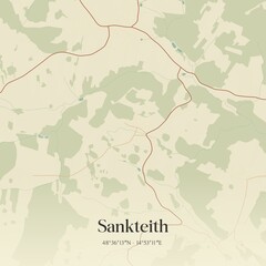 Vintage map of Sankteith, Austria.