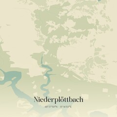 Vintage map of Niederplöttbach, Austria.