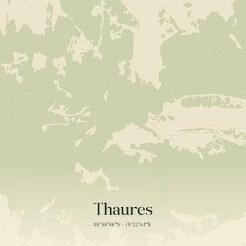 Vintage map of Thaures, Austria.